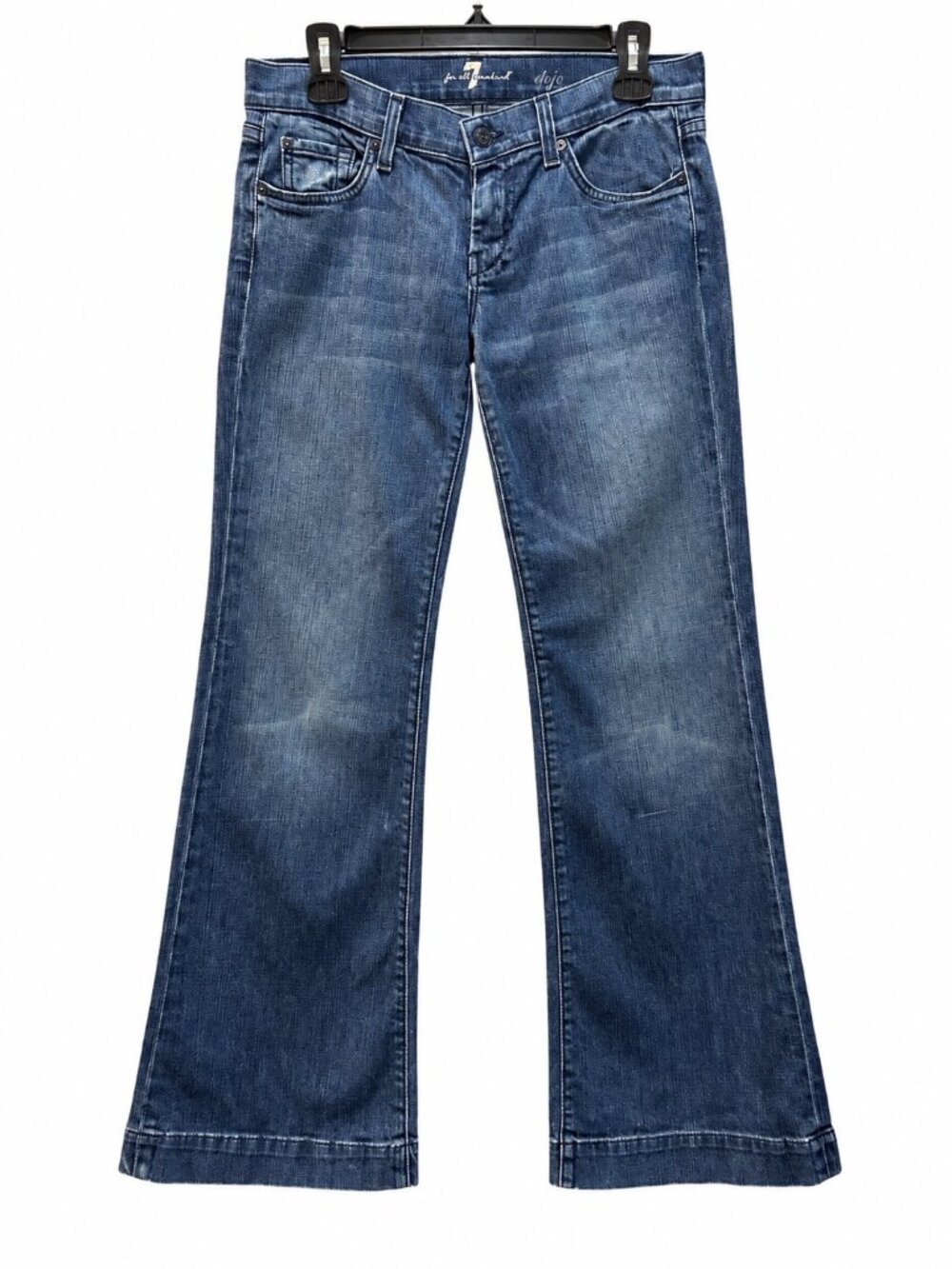 Vintage Y2K 7 For All Mankind Dojo Jeans Women’s 29 Low Rise Flare Dark Blue